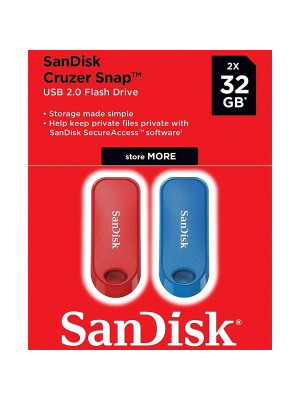 SanDisk Cruzer Snap 32GB TWIN PACK crveni/plavi