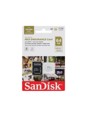 SanDisk SDHC 64GB micro +SD Adap. 60.000 sati MAX ENDURANCE