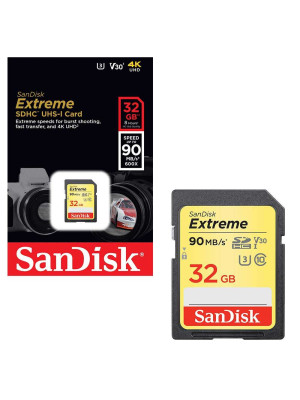 SanDisk SDHC 32GB Extreme 90MB/s V30 UHS-I U3