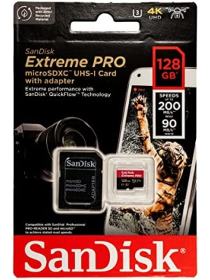 SanDisk SDXC 128GB Micro Extreme Pro 200MB/s A2 C10 V30 UHS-I US+Ad