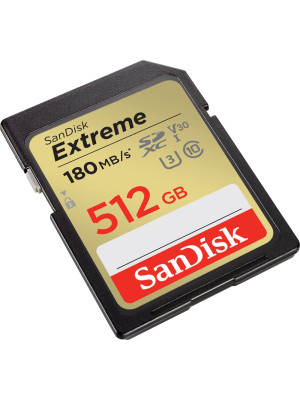 SanDisk SDXC 512GB Extreme, 180MB/s UHS-I Class10 U3 V30