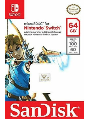 SanDisk SDXC 64GB micro 100MB/s R, 60MB/s W for Nintendo Switch