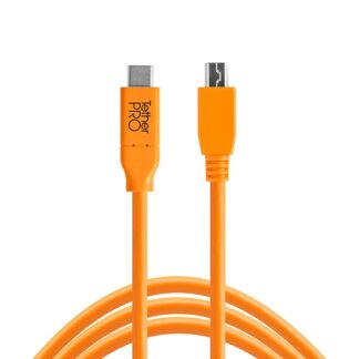 Tether Tools CUC2615ORG Pro USB-C 2.0 to Micro-B 8-Pin, 15(4,6m)